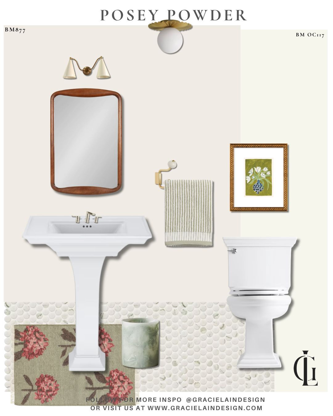 Posey Powder 🌸
A little room with a lot of personality. This room is where collected charm meets everyday function—layering sweet floral moments with timeless materials and just the right touch of vintage & MCM-inspired character. The playful floral rug sets the tone, while expressive botanical artwork, warm brass accents, and sculptural lighting bring an eclectic mix that feels effortlessly curated.
Classic marble floors ground the space, soft neutral walls keep it calm and inviting. It's a powder room that's equal parts relaxed, refined, and full of charm.
Shop the look and discover more timeless, collected interiors at gracielaindesign.com.
#LTKHome #PowderRoom #PowderRoomDesign #EclecticInteriors #NeutralHome #CollectedHome #FloralDecor #BrassAccents #MarbleBathroom #InteriorStyling #HomeInspiration #ClassicInteriors #TimelessDesign #CozyHome #MCMStyle #VintageInspired #RelaxedLuxury #GracielainDesign 

 #LTKHome #LTKSaleAlert