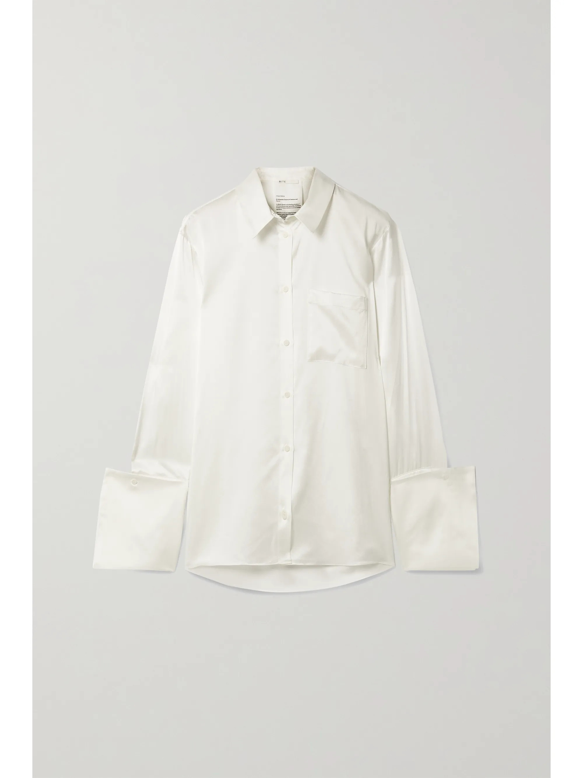 Off-white + NET SUSTAIN organic silk-satin shirt | BITE Studios | NET-A-PORTER | NET-A-PORTER (US)