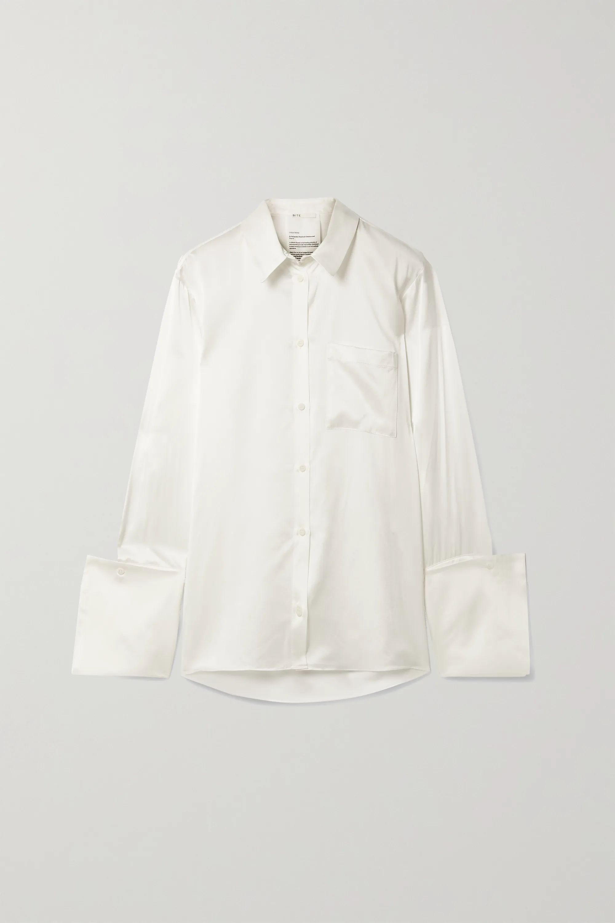 Off-white + NET SUSTAIN organic silk-satin shirt | BITE Studios | NET-A-PORTER | NET-A-PORTER (US)