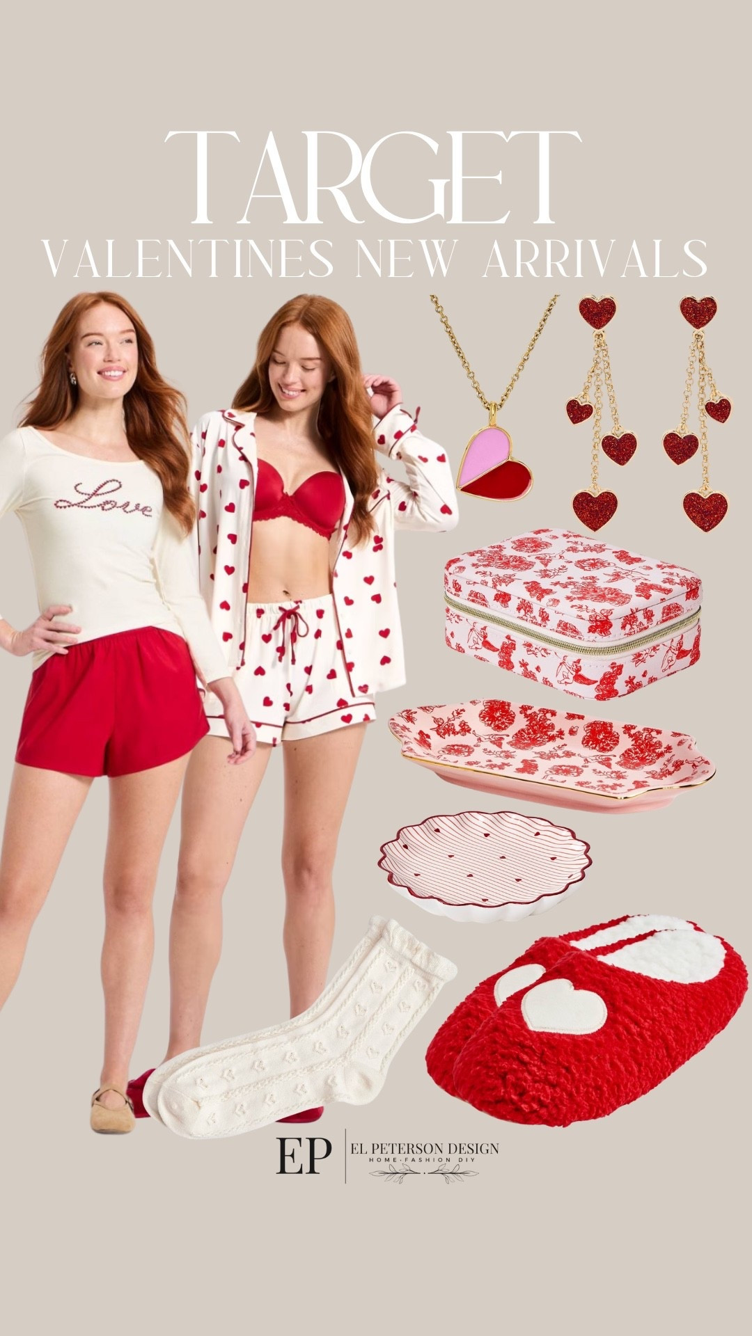 Target 
New Arrivals
Pjs
Necklace
Earrings
Slippers
Socks
Jewelry box
Jewelry plate 

#LTKValentine