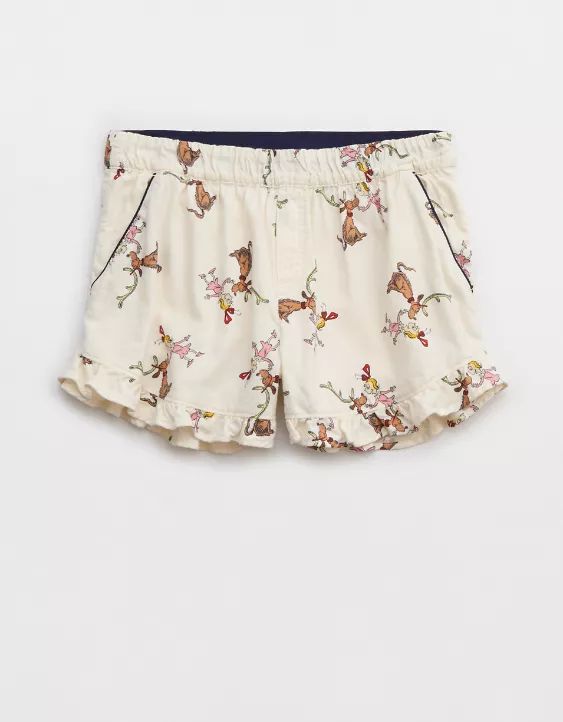 Aerie Cindy Lou Who Flannel Ruffle Boxer | American Eagle Outfitters (US & CA)