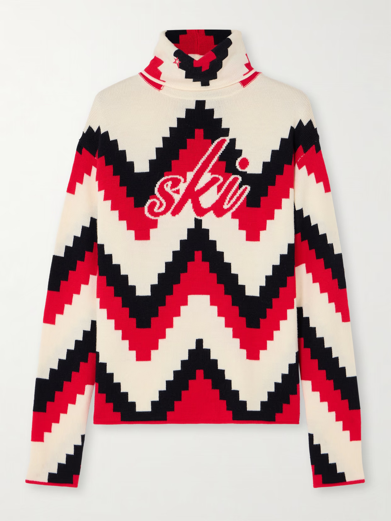 Perfect Moment - Intarsia Merino Wool Turtleneck Sweater - Multi | NET-A-PORTER (US)