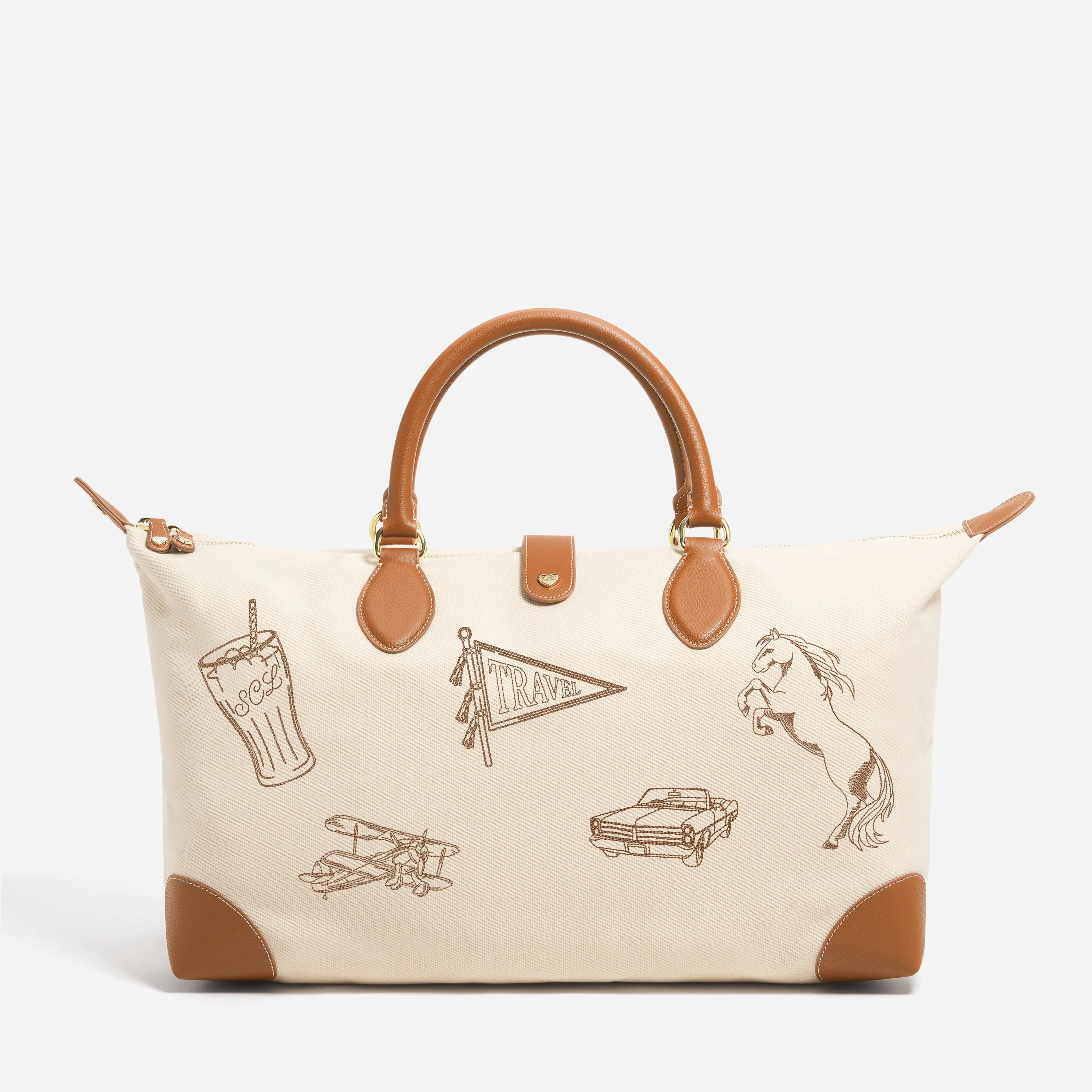 Custom Embroidered Weekender by Stoney Clover Lane Canvas and Maple | Stoney Clover Lane