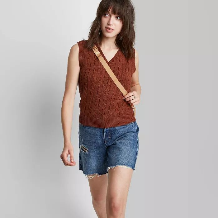 Women&#39;s V-Neck Sweater Vest - Wild Fable&#8482; Coffee M | Target