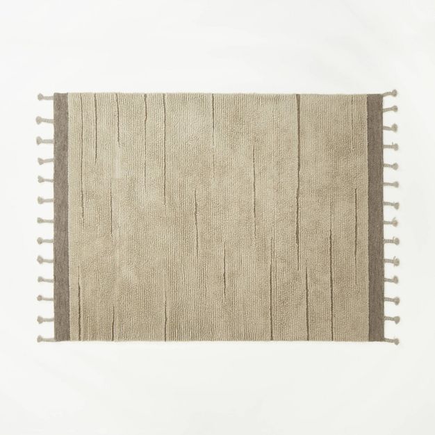 Rush Valley Wool Tufted Border with Tassels Rug Beige - Threshold™ designed with Studio McGee | Target