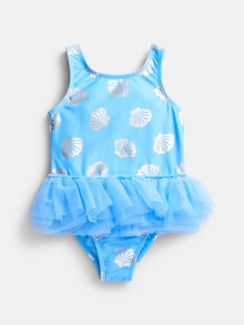 Wonder Nation Baby and Toddler Girls One Piece Tutu Swimsuit, Sizes 12M-5T | Walmart (US)