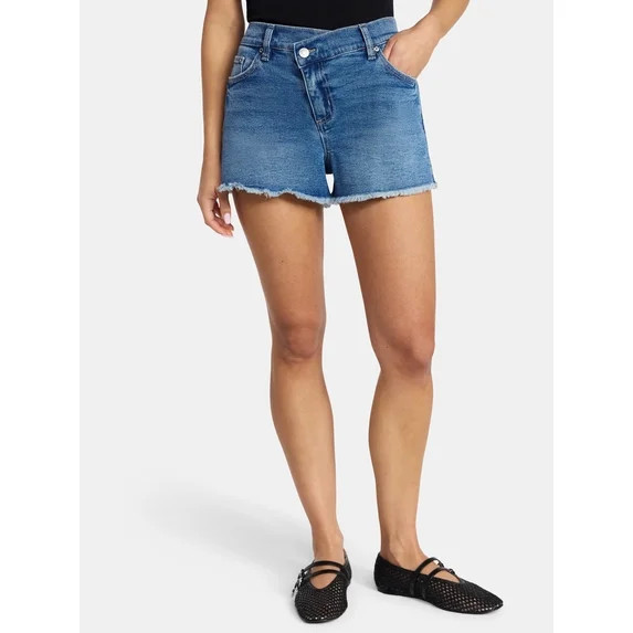 Madden NYC Women's X Waist Denim Shorts, Sizes XXS-XXL | Walmart (US)
