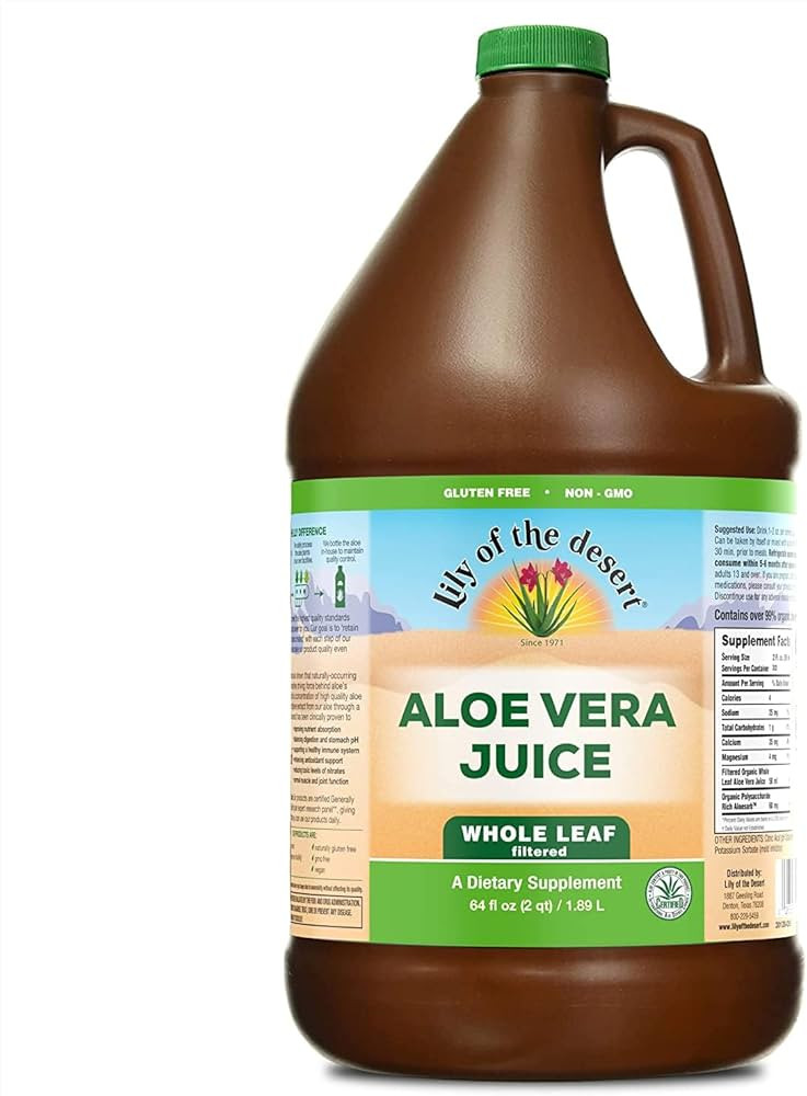 Lily Of The Desert Aloe Vera Juice - Whole Leaf Filtered Aloe Vera Drink, Non-GMO Aloe Juice with... | Amazon (US)