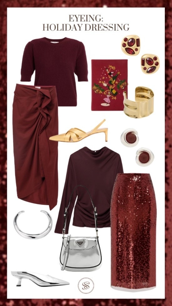Holiday parties 
Christmas outfits 
Burgundy