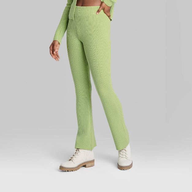 Women's High-Rise Ribbed Sweater Flare Pants - Wild Fable™ | Target