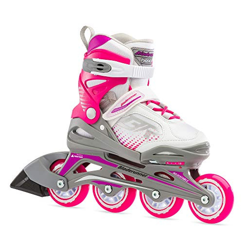 Bladerunner by Rollerblade Phoenix Girls Adjustable Fitness Inline Skate, White and Fuchsia, Junior, Value Performance Inline Skates, Youth Junior 1 to 4 | Amazon (US)