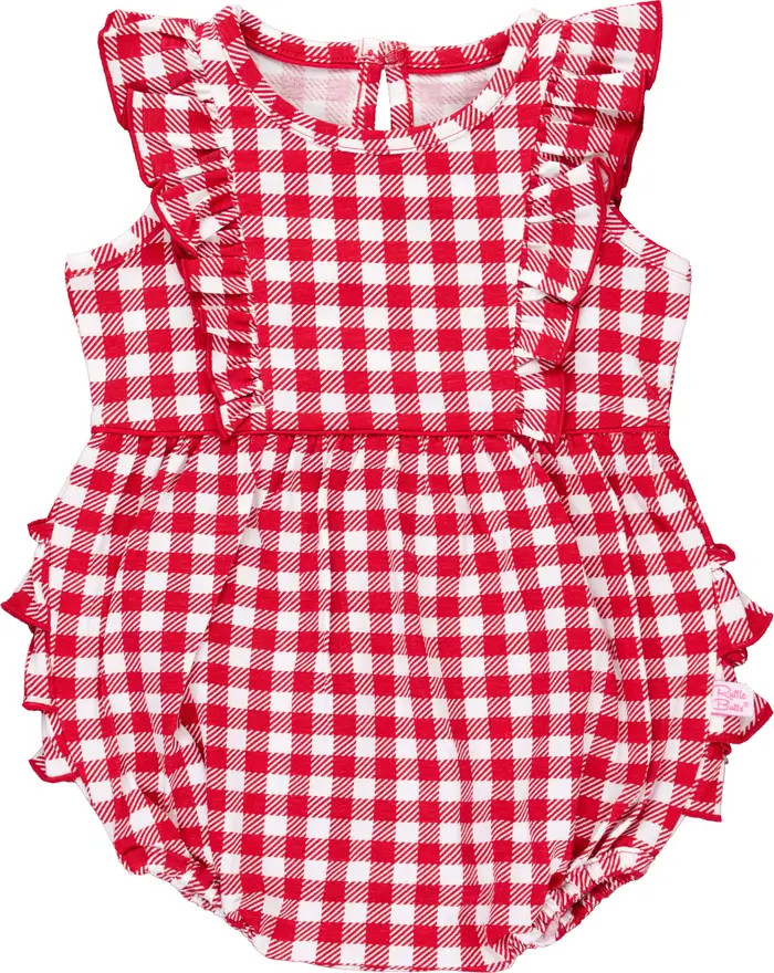 Gingham Cotton Ruffle Bubble Romper | Nordstrom