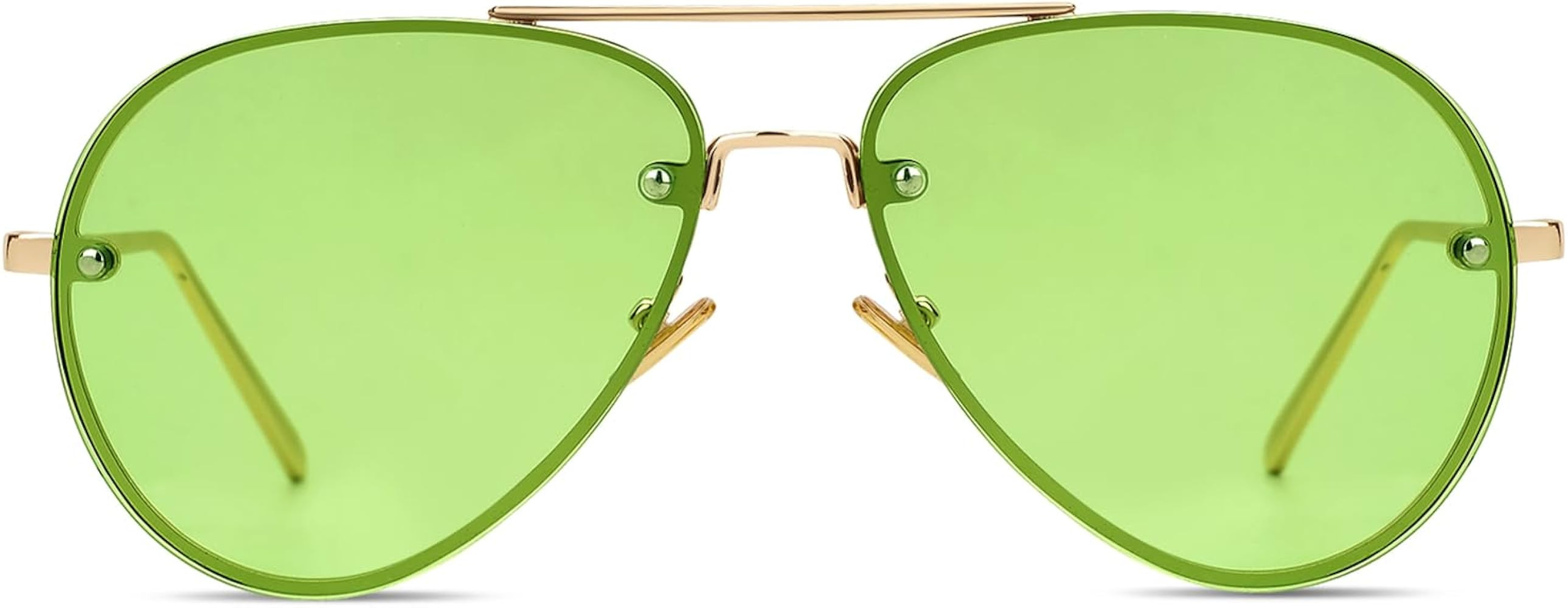 Freckles Mark Oversized Aviator Sunglasses Vintage Retro Gold Metal Frame Colorful Lenses 62mm | Amazon (US)