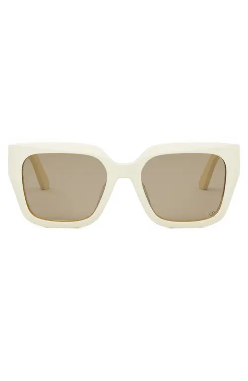 DIOR 30Montaigne S8U 54mm Square Sunglasses in Ivory /Brown Mirror at Nordstrom | Nordstrom