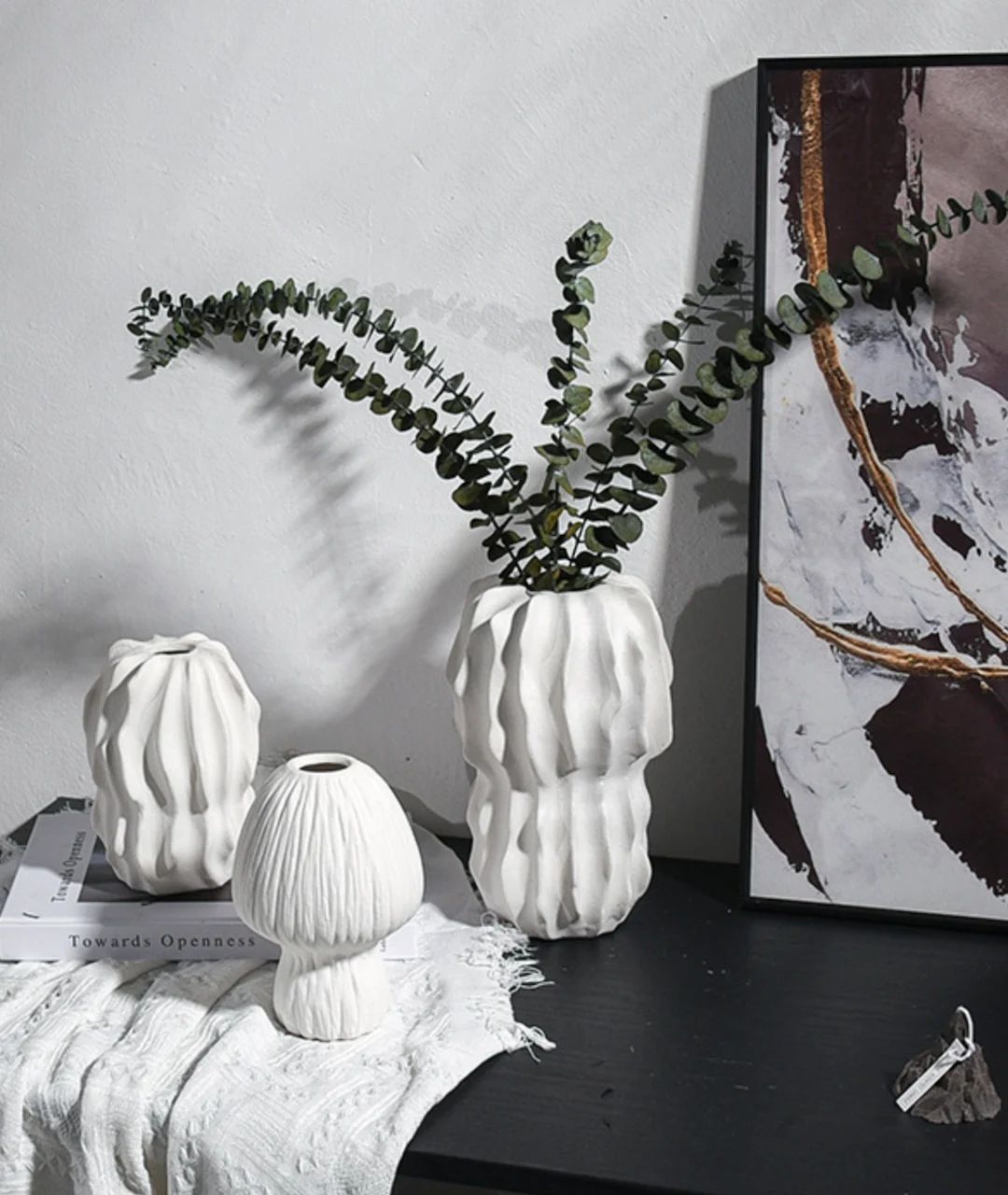 Unique Ceramic Vase, Modern Design Organic Sculptural Form, Textured Coffee Table Decor Vase, Dri... | Etsy (US)