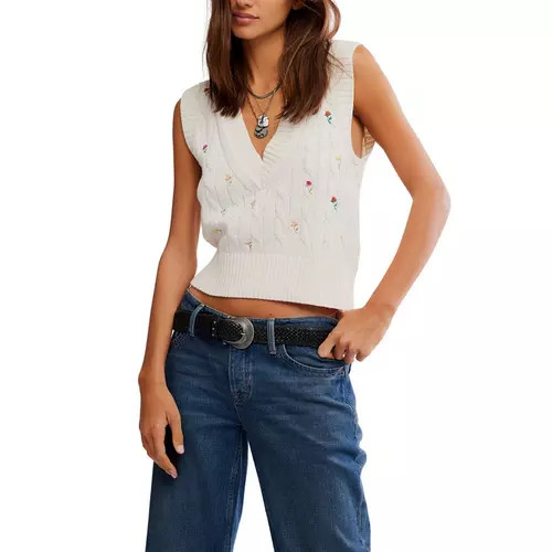 Women's Free People Plumeria Floral Sleeveless V-Neck Sweater Vest | Scheels Sports