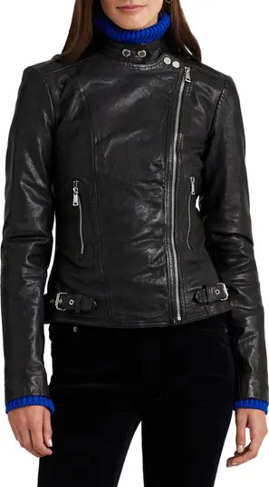 Lauren Ralph Lauren Leather Moto Jacket | Nordstrom | Nordstrom
