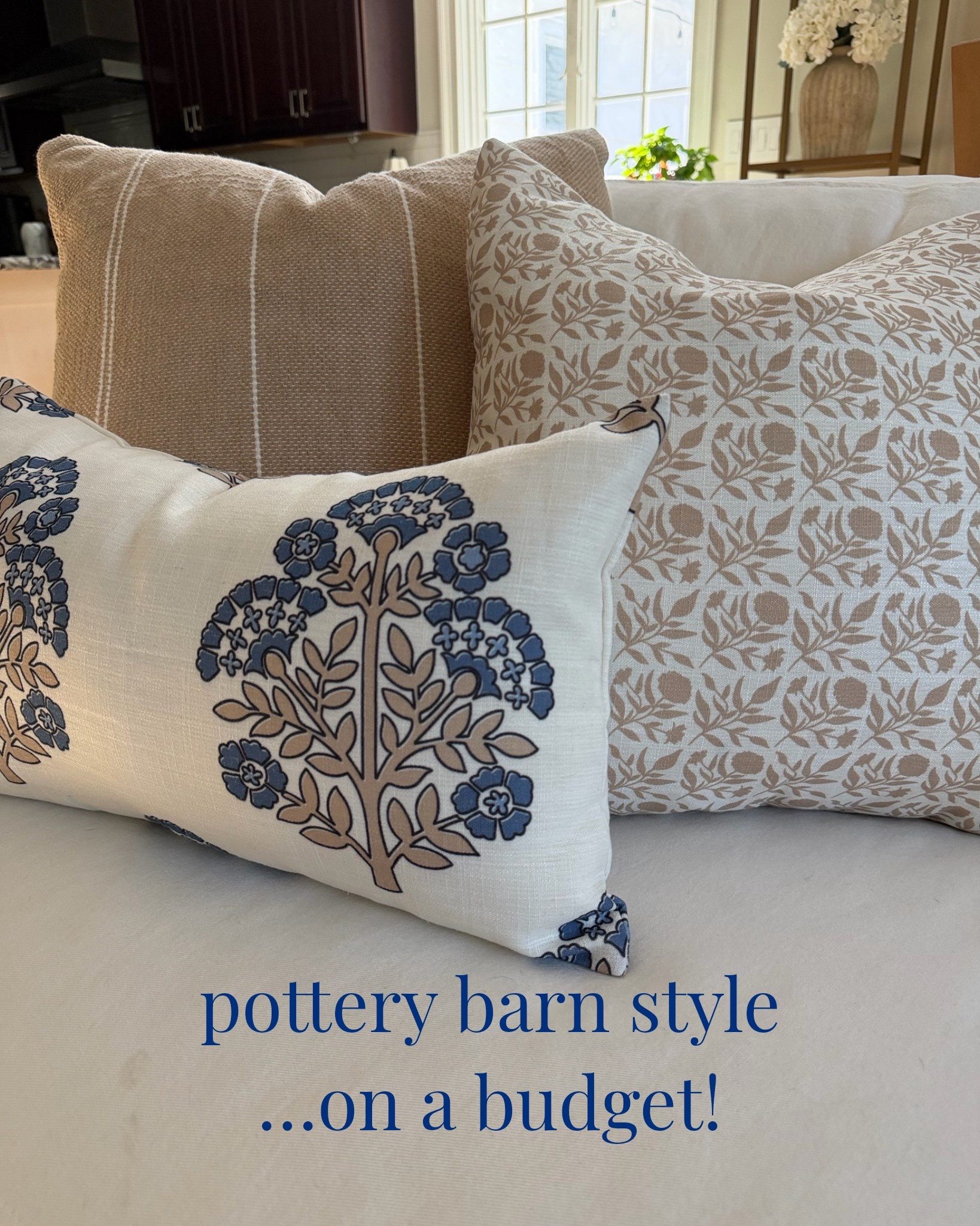 These stunning indoor/outdoor throw pillow covers truly look like they’re from Pottery Barn! (but they cost significantly less!)

And can you believe they’re water resistant and can be used outside?! The quality is outstanding! I’d never know they were meant to be outdoor accent pillows! 🤯

Mix and match your favorite tan, navy, and white pillows for an elevated designer look!

Use them outside for the remainder of summer, then bring them inside and onto your living room sofa for the Fall and Winter!! 💯🔥

.
.
Designer look for less!
amazon home decor
crumbs home
luxe for less throw pillows
neutral living room inspo
fall home refresh
fall pillow refresh 
interior design tips

#LTKSeasonal #LTKHome #LTKSaleAlert
