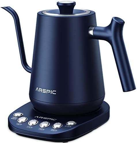 Arspic Electric Gooseneck Kettle Pour Over Kettle for Coffee and Tea with 5 Temperature Control P... | Amazon (US)
