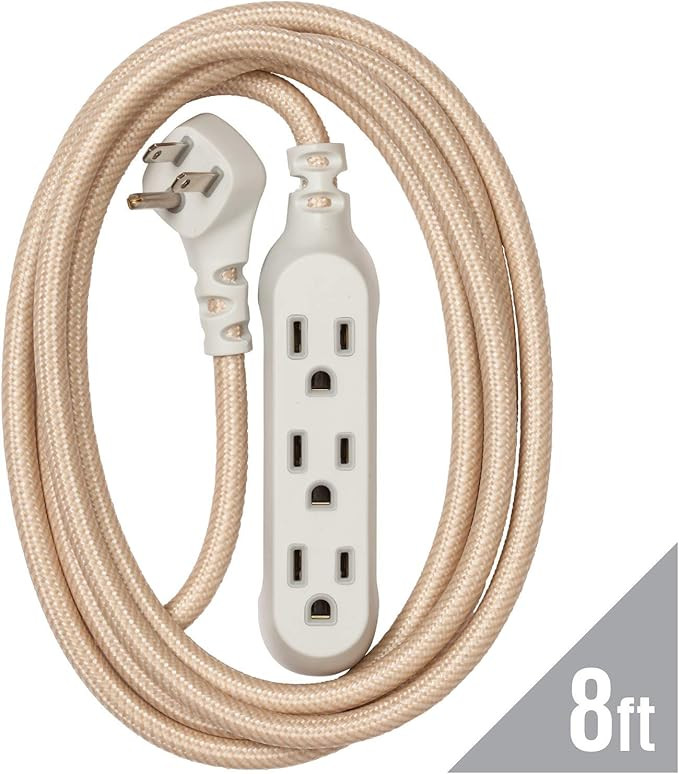 360 Electrical 360427 Habitat Modern Braided Extension Cord, 8 ft. - Gold | Amazon (US)