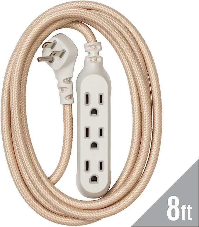 360 Electrical 360427 Habitat Modern Braided Extension Cord, 8 ft. - Gold | Amazon (US)