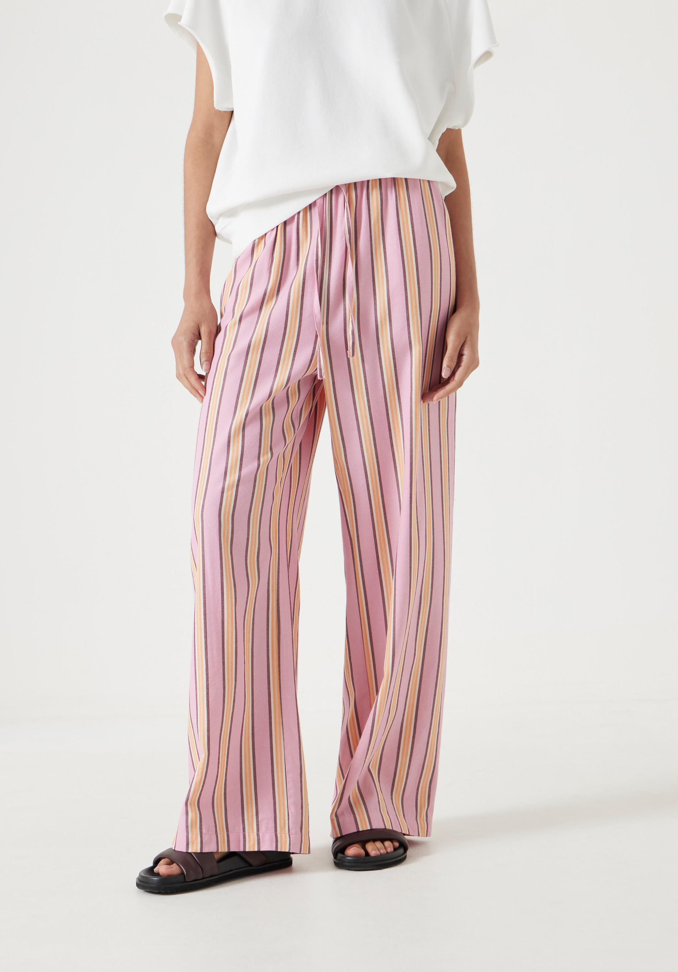 Cotton Stripe Trousers | Hush UK