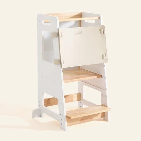 HARPPA Toddler Tower with Adjustable Height and Anti-Slip Protection, Kids Standing Tower with Safety Rail, Nordi Kids Kitchen Tower with Chalkboard, White | Walmart (US)