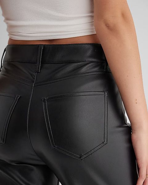 High Waisted Faux Leather '90s Skinny Pant | Express