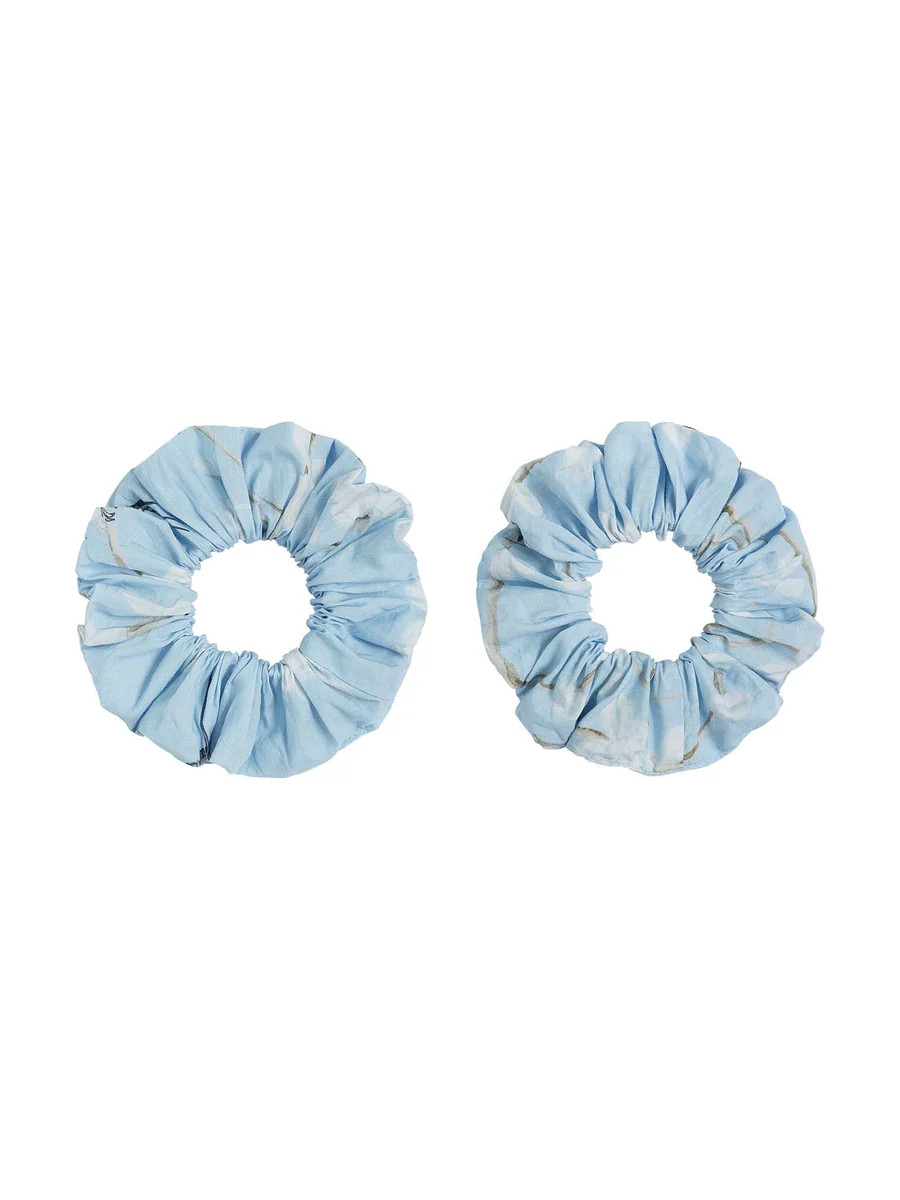 Pale Blue Gardenia Hair Scrunchies | Heidi Carey