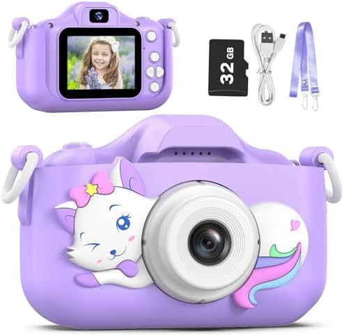 Goopow Kids Selfie Camera Toys for Girls Age 3-9, Digital Video Camera Toy with Protective Cover,... | Amazon (US)