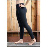 Thick Black Leggings, Fleece Lined Bamboo Warm Tights, Organic | Etsy (US)