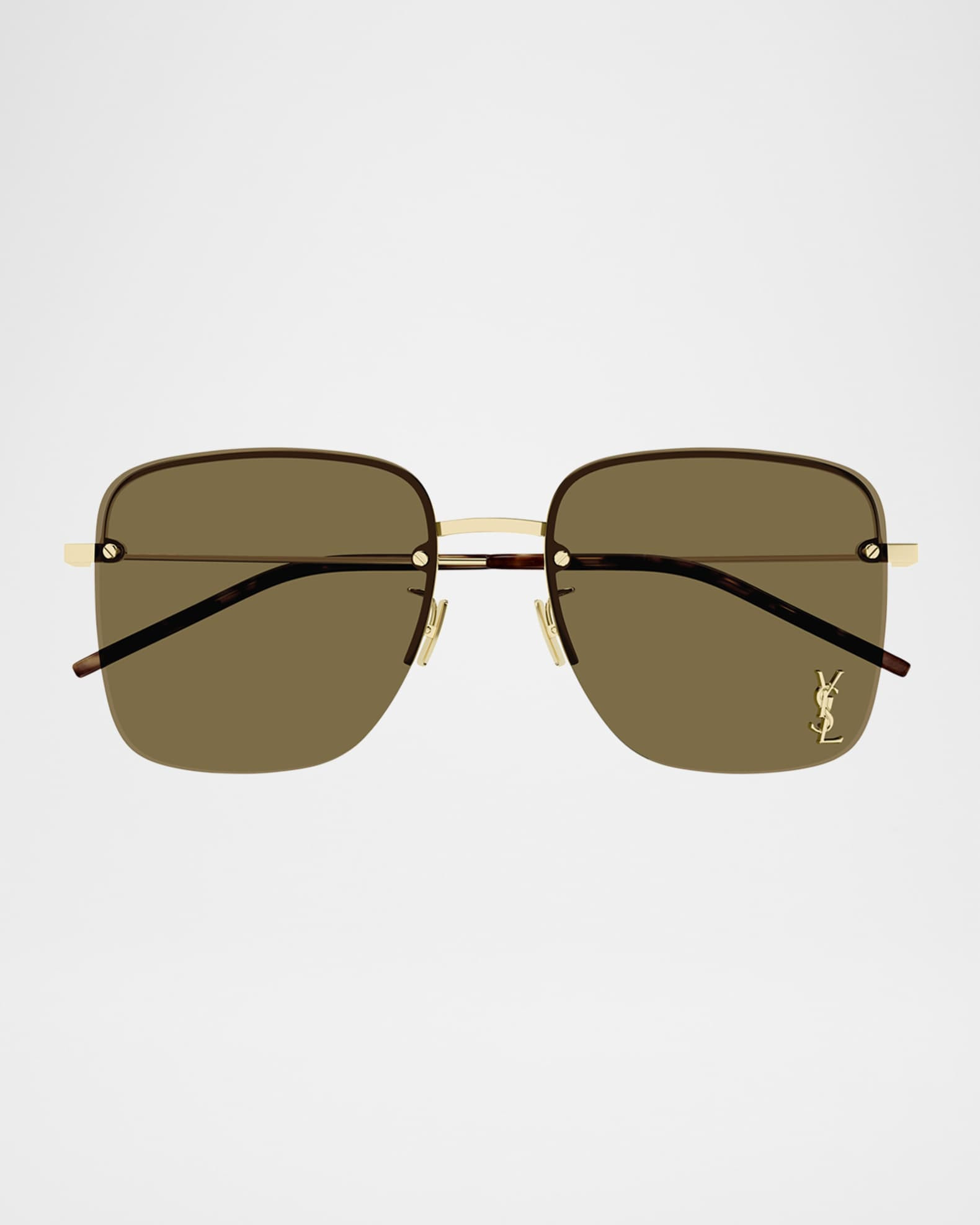Saint Laurent YSL Rimless Square Metal Sunglasses | Neiman Marcus