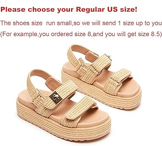 DOEYG Raffia Platform Sandals for Women Comfortable Casual Adjustable Buckle Strap Summer Open To... | Amazon (US)