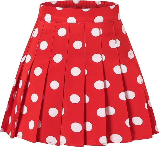 SANGTREE Girls Women's Pleated Skirt, Elastic Waist Uniform Skirt, 2 Years - US 3XL | Amazon (US)