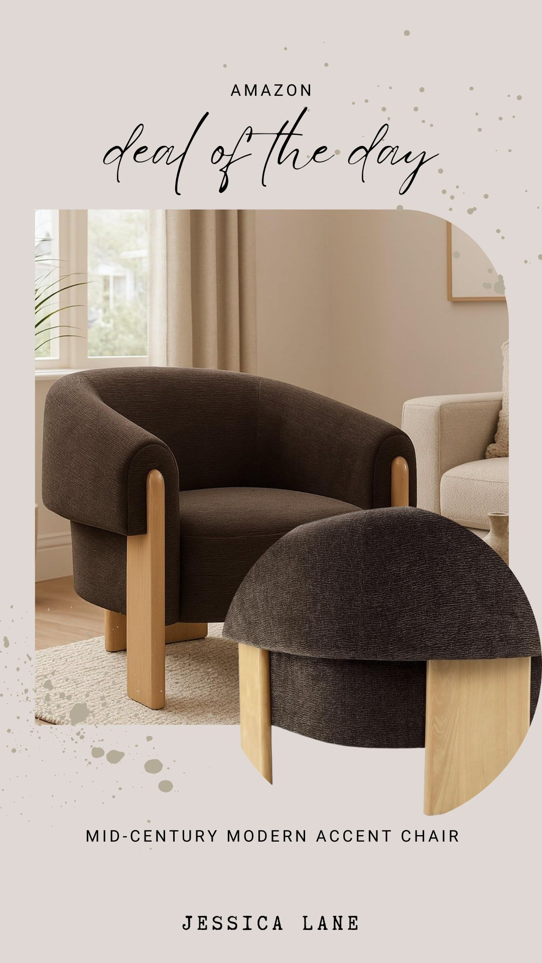 A mid-century modern barrel accent chair with clean lines and a timeless silhouette.#AmazonHome #FurnitureFinds

#LTKSaleAlert #LTKHome