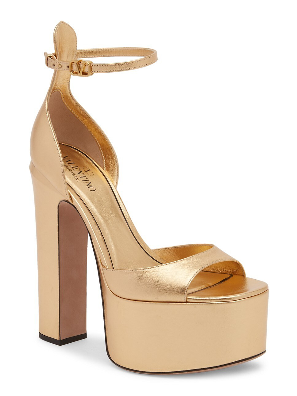 Platform Metallic Leather Sandals | Saks Fifth Avenue (CA)