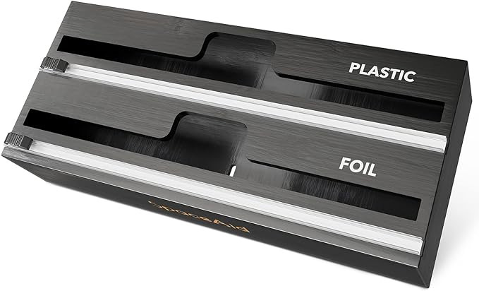 SpaceAid WrapNeat 2 in 1 Wrap Organizer with Cutter and Labels, Plastic Wrap, Aluminum Foil and W... | Amazon (US)