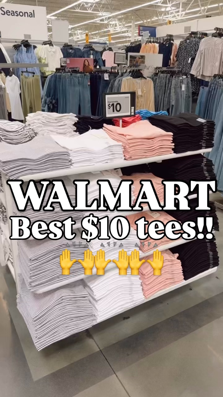 These are the ones you want!! Available in a few different neck/sleeve options! 👏

Walmart
Basic tees
T shirts
$10 
Free Assembly 

#walmartstyle #affordablefashion #everydaystyle #basics #freeassembly 