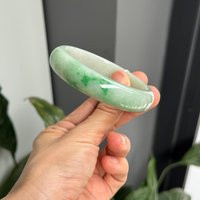 Jade Bangle - 59.23mm Vivid Green & Faint Mb2L3L11 | Grade A Jade | Etsy (US)