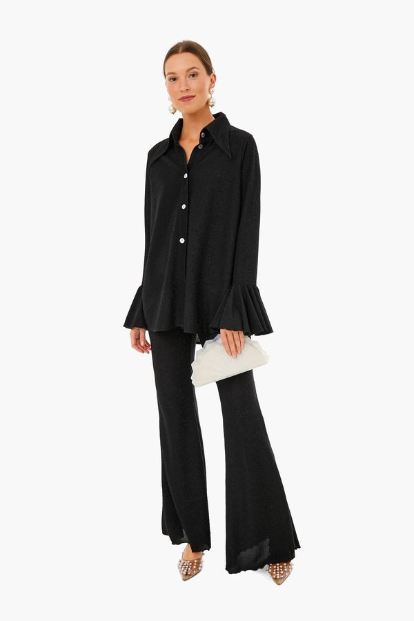 Black Cosmos Lurex Lounge Suit With Pants | Tuckernuck (US)