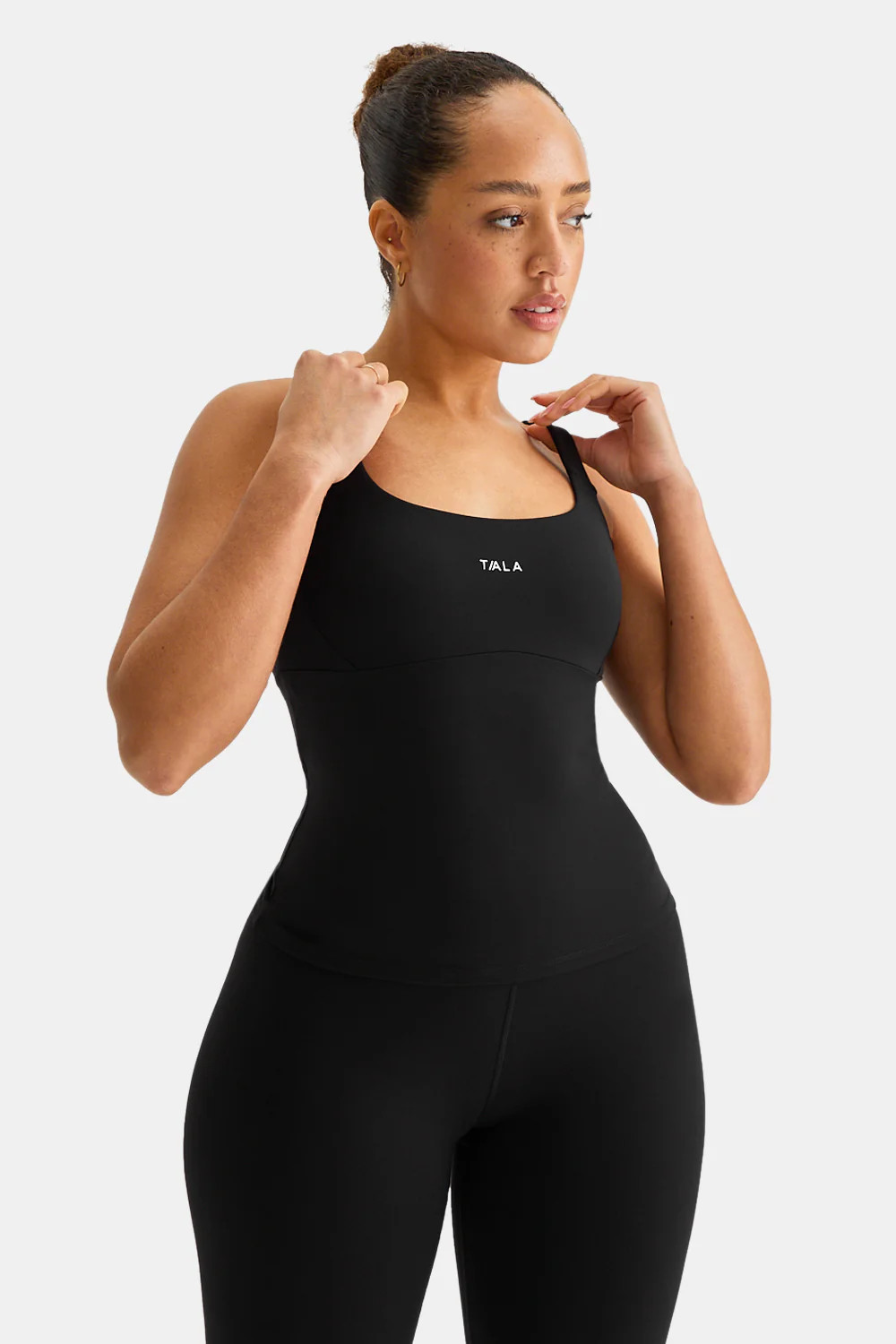 SkinLuxe Scoop Neck Full Length Vest - Shadow Black | TALA (UK)