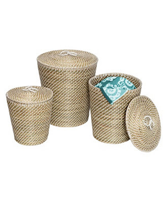 Honey Can Do Set of 3 Nesting Seagrass Snake Charmer's Baskets - Macy's | Macy's