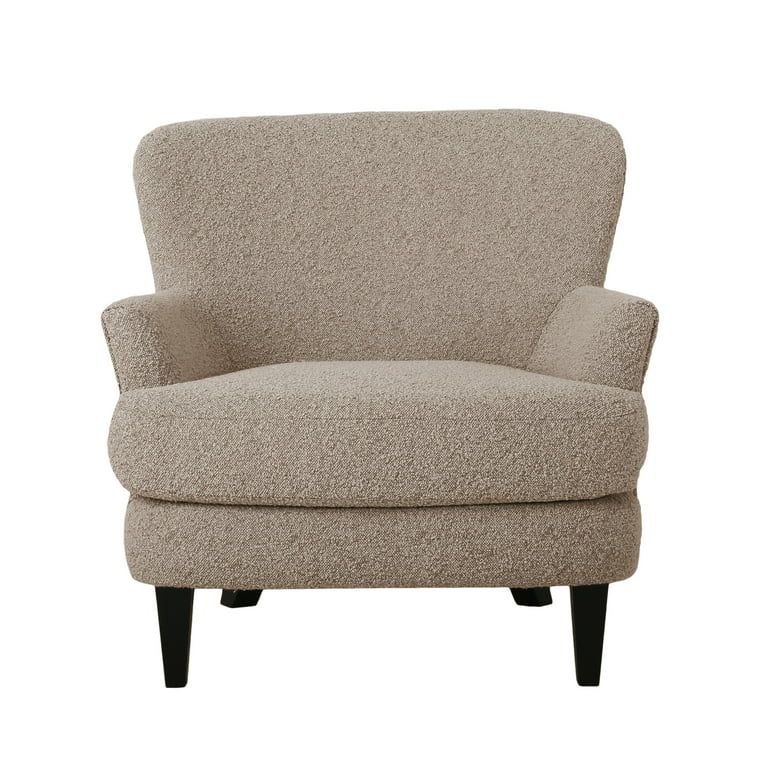 Gerald Boucle Upholstered Club Chair, Warm Stone Gray and Matte Black | Walmart (US)