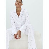 M&S Cotton Modal Printed Revere Pyjama Set White Mix | Marks & Spencer (UK)