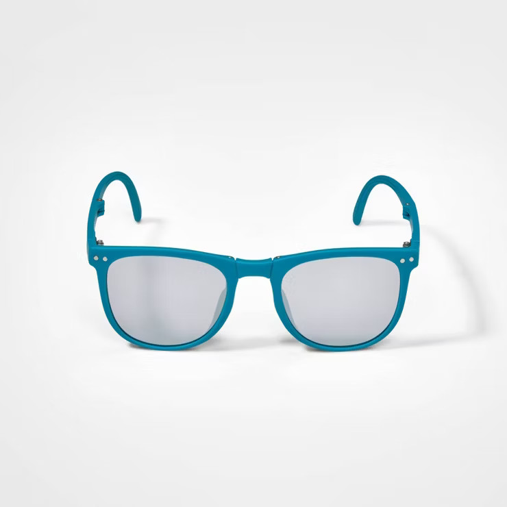 Kids' Foldable Surfer Shade Sunglasses with Mirror Lens - Cat & Jack™ Green | Target
