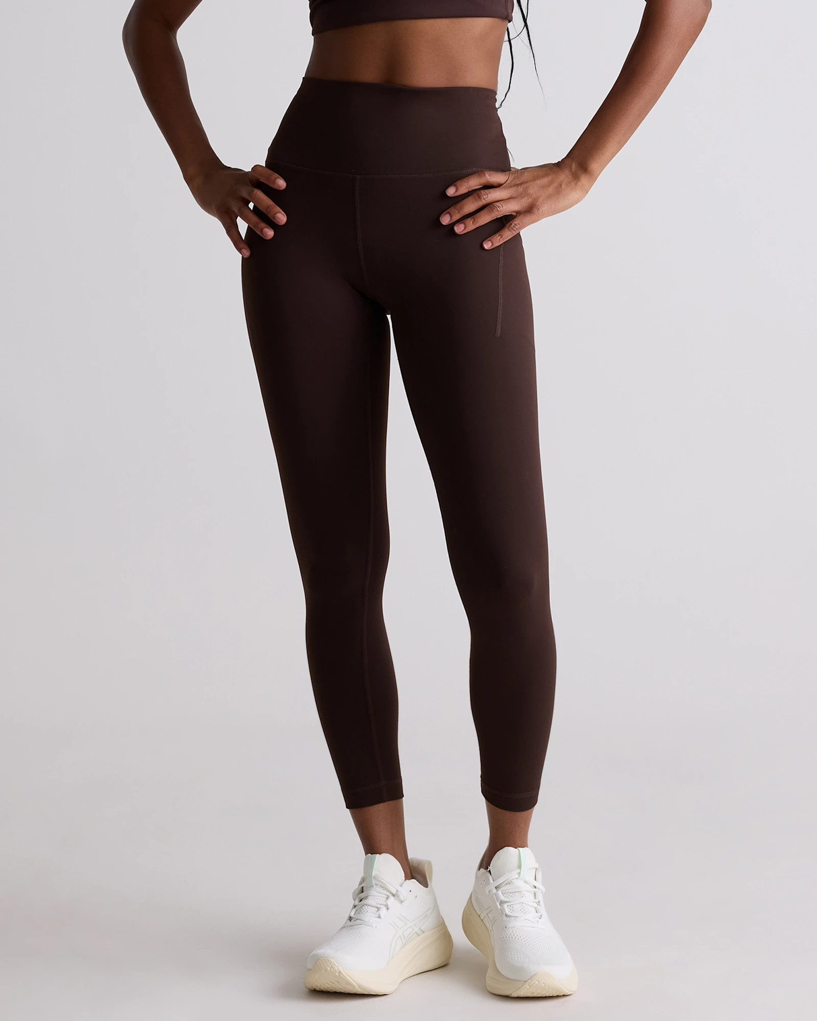 Quince | Women's Power-Up High-Rise Training Pocket Legging in Espresso, Size XL, Nylon/Spandex | Quince