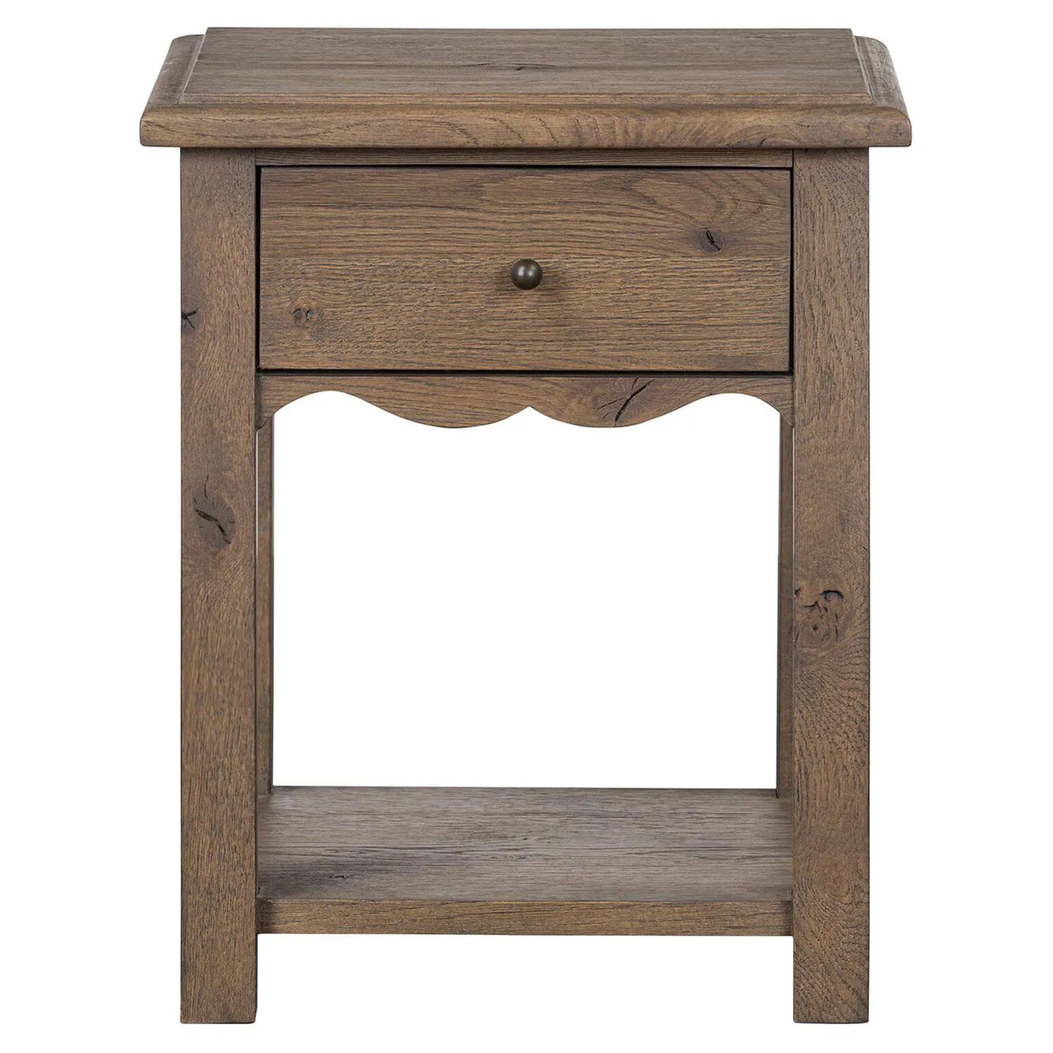 Bayla Weathered Oak End Table | Kathy Kuo Home