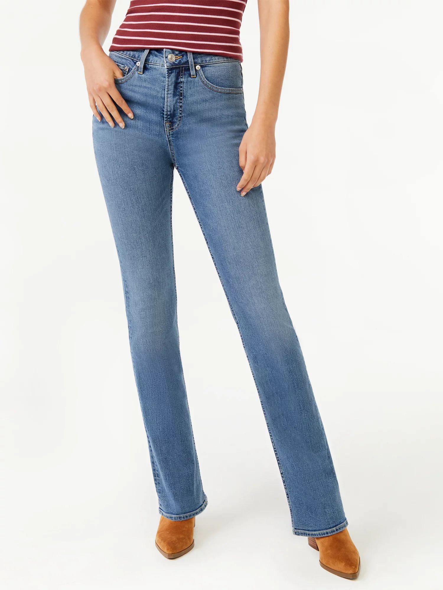 Free Assembly Women's High Rise Bootcut Jeans - Walmart.com | Walmart (US)