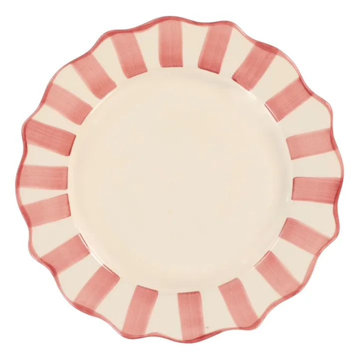 Striped plate - 27cm | Pink | Smallable