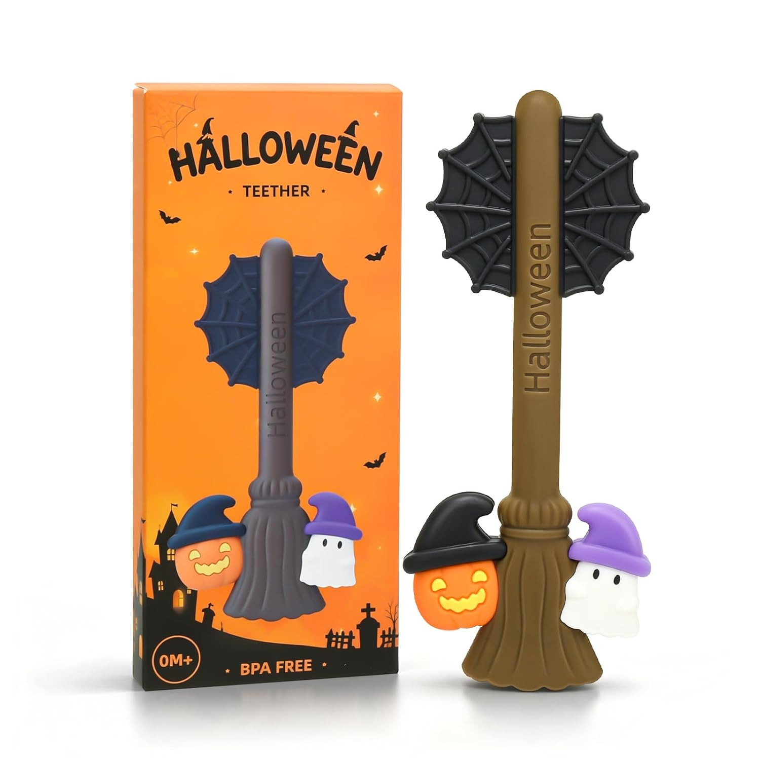 Halloween Baby Teething Toy Pumpkin Ghost Teether for 3-12 Months Infant | Amazon (US)